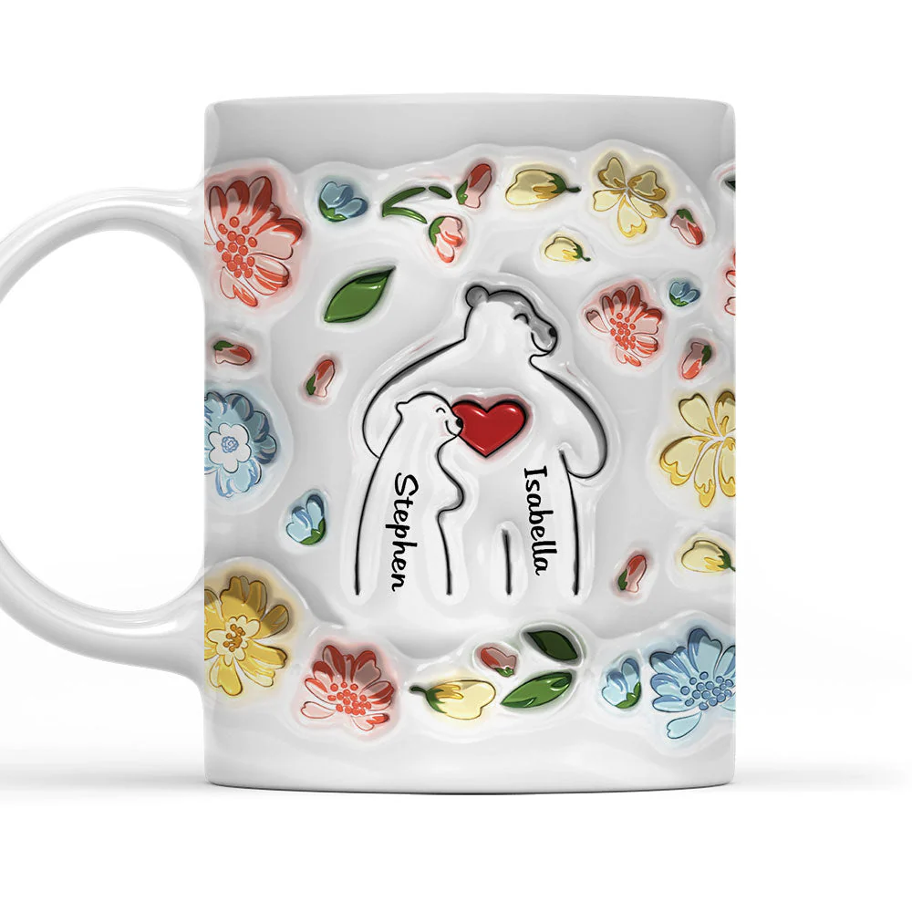 Mama Bear  - Personalized 3D Inflated Effect Ceramic Mug - Gift For Mom, Grandma, Mother's Day | NA94