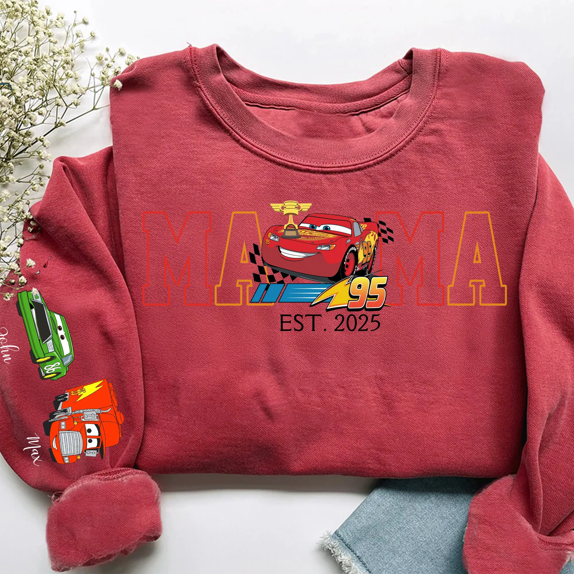 Mama Cartoon Car Movie - Personalized Mama Name Sweatshirt - Gift for Mom And Kids | CL50 PT CU5073009 - Image 2