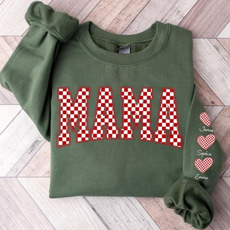 Mama Heart And Kids - Personalized Sweatshirt With Design On Sleeve -  Meaningful Gifts For Grandma, Mom, Wife | Custom Sleeve NH96 - Image 10
