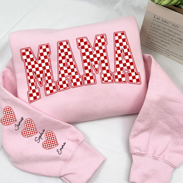 Mama Heart And Kids - Personalized Sweatshirt With Design On Sleeve -  Meaningful Gifts For Grandma, Mom, Wife | Custom Sleeve NH96 - Image 15