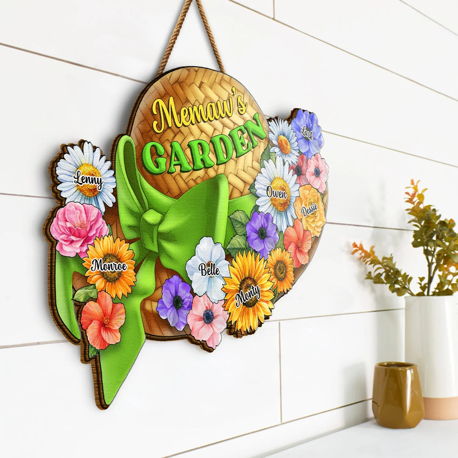Mama's Lovely Garden And Flowers - Personalized Custom Shaped Wood Sign - Gift For Mom, Mother, Grandma, Nana, Gardening Lovers | NA94 - Image 2