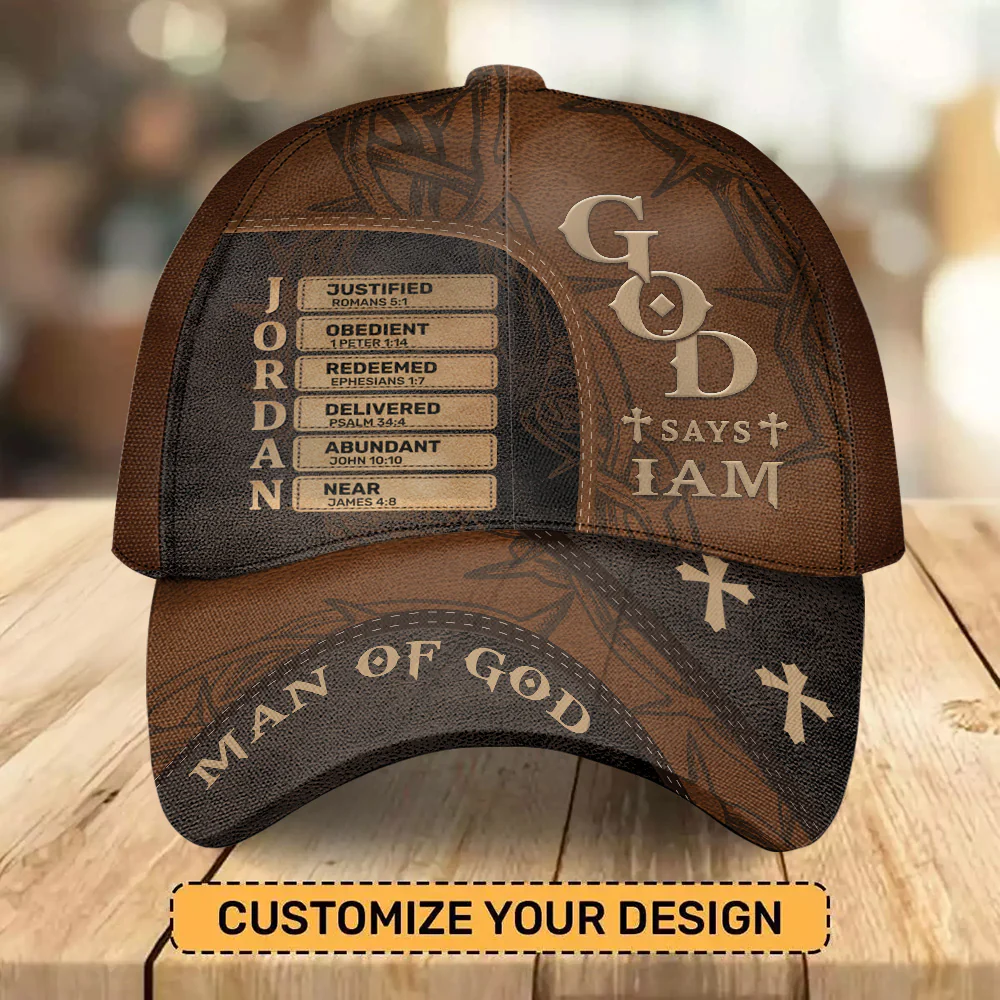 Man Of God, God Says I Am - Personalized Classic Cap - Gift for Men, Dad, Grandpa, Husband - NH96 - Image 2