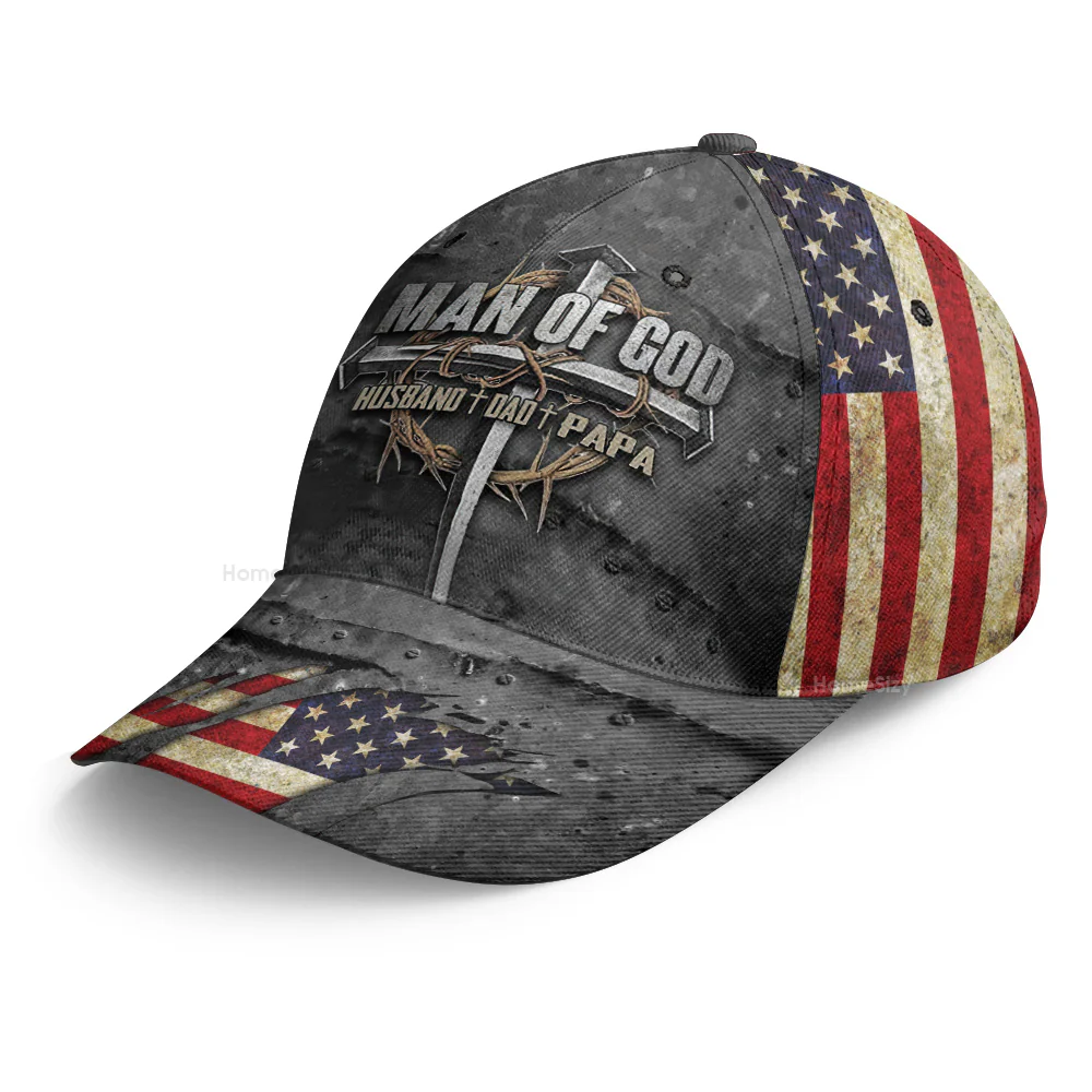 Man of God Hat – Christian Patriotic Classic Cap - Gift for Husband, Dad, Papa - Image 4