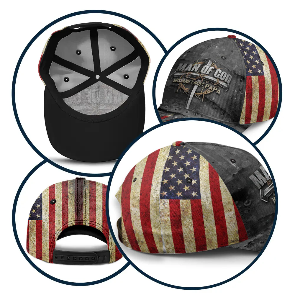 Man of God Hat – Christian Patriotic Classic Cap - Gift for Husband, Dad, Papa - Image 6