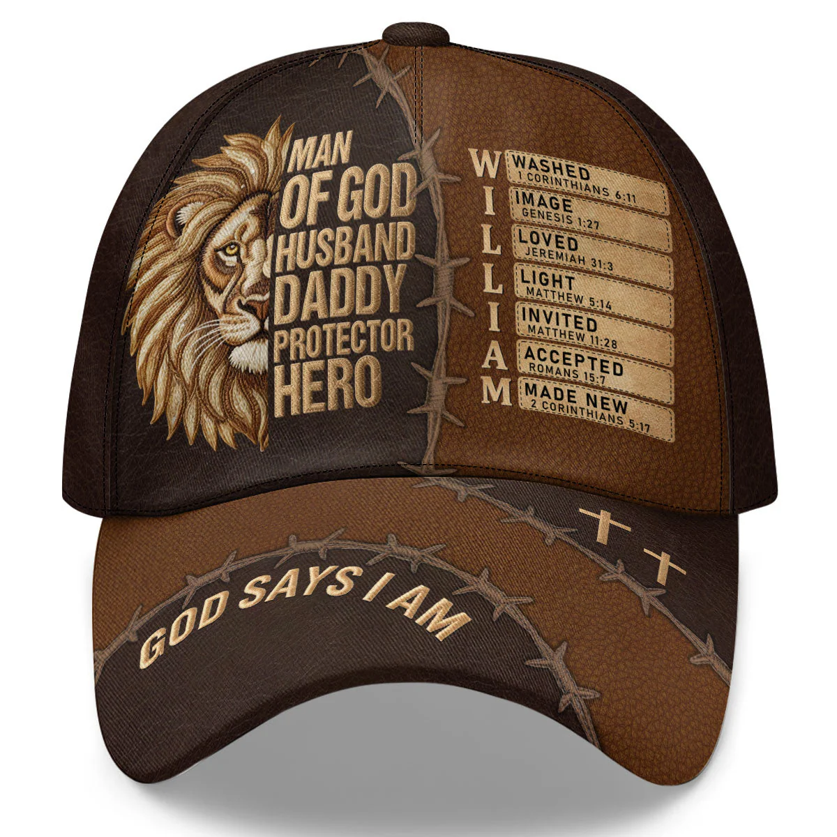Man Of God Husband Dad Protector Hero - Personalized Classic Cap - Christian Gift For Husband, Dad BA01