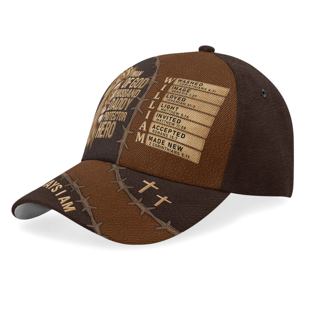 Man Of God Husband Dad Protector Hero - Personalized Classic Cap - Christian Gift For Husband, Dad BA01 - Image 2