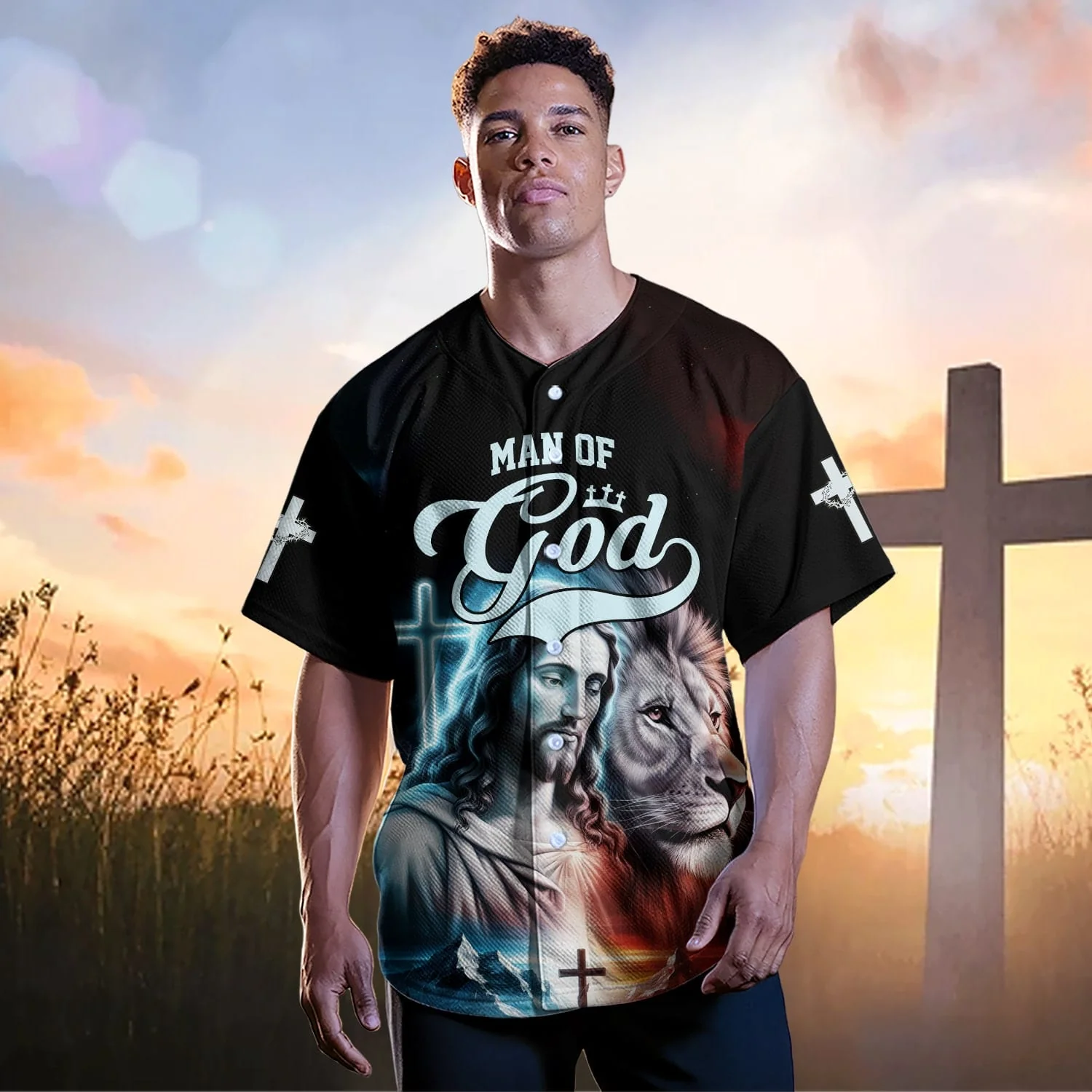 Man of god Jesus and Lion Baseball Jersey Bundle - Image 11