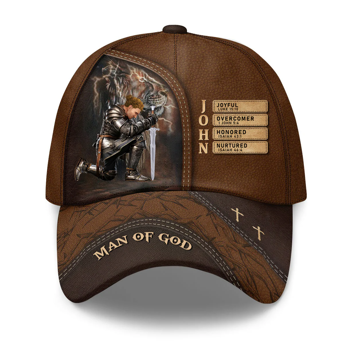 Man Of God Lion - Personalized Classic Cap - Gift For Dad, Grandpa | CLGOD03 + CLGOD06 PT