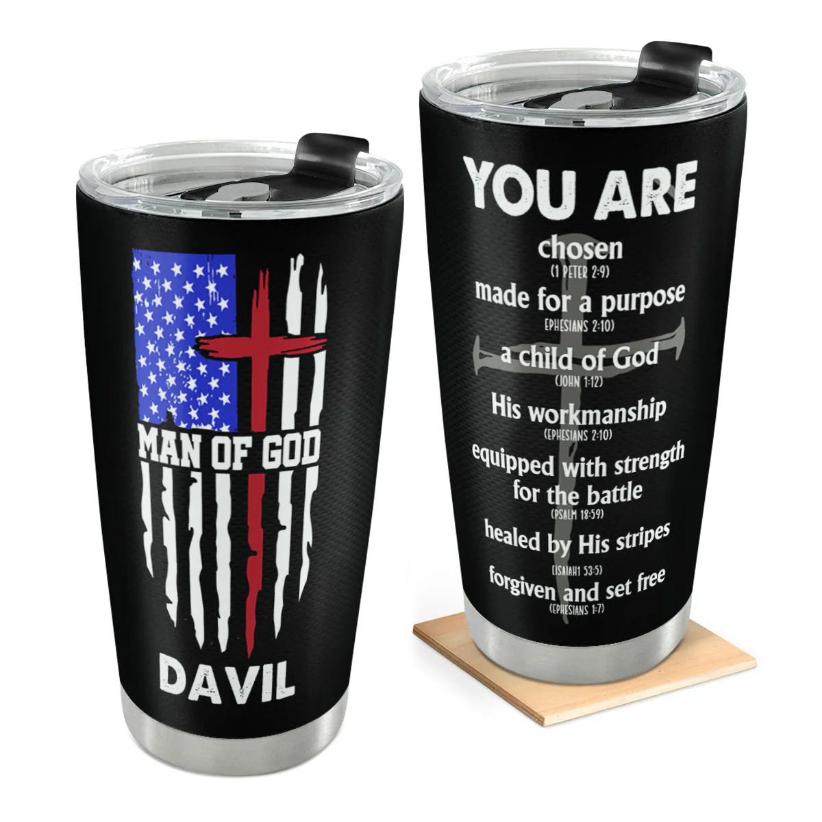 Man Of God -  Religious Personalized Stainless Steel Tumbler
