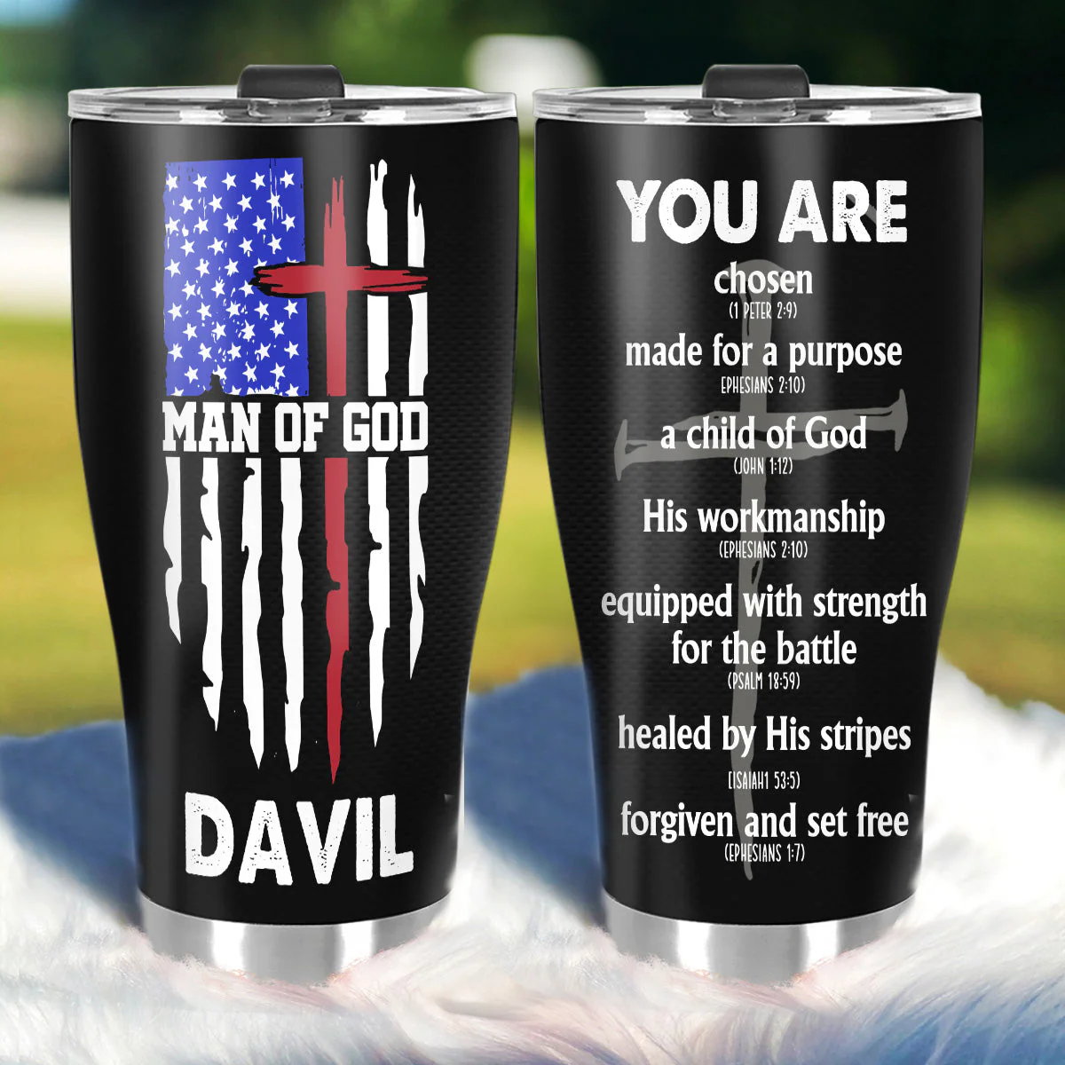 Man Of God -  Religious Personalized Stainless Steel Tumbler - Image 3