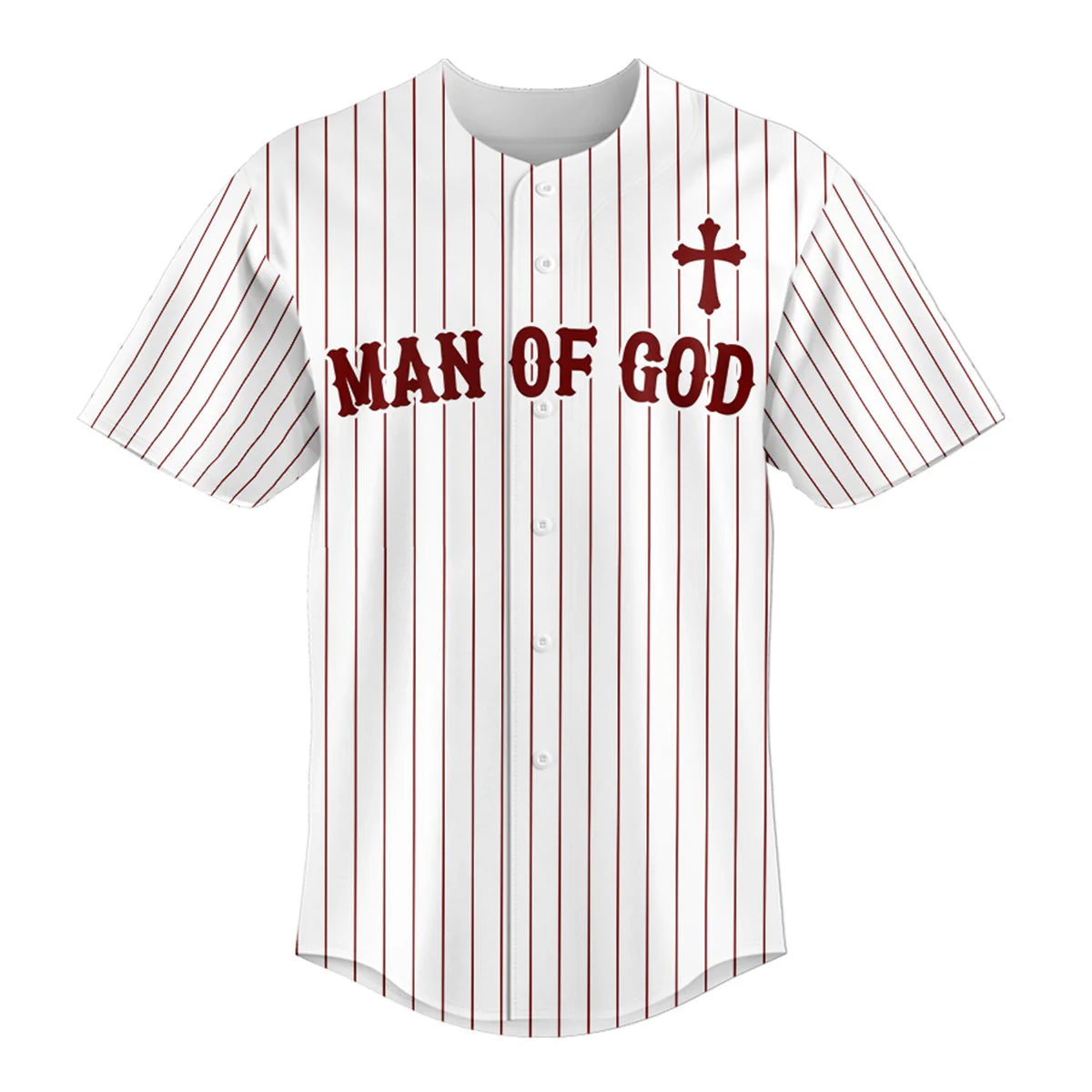 Man Of God Striped Baseball Jersey - Christant Gift For Him - Image 2