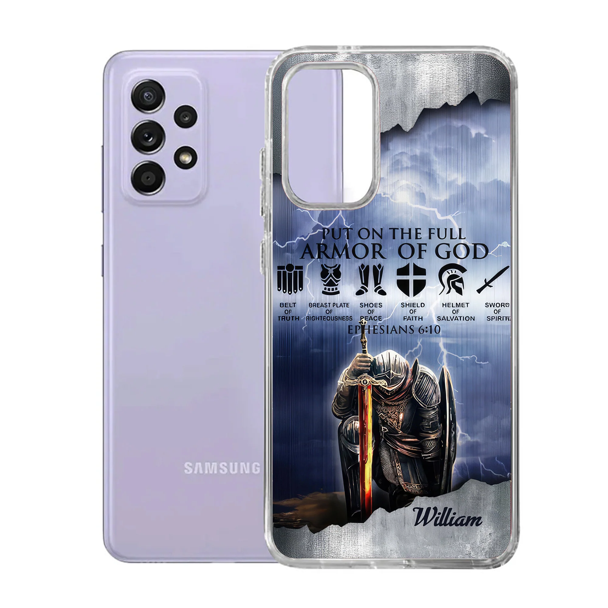 Man Warrior of God Put On The Full Armor Of God - Personalized Phone Case TD118 - Image 6