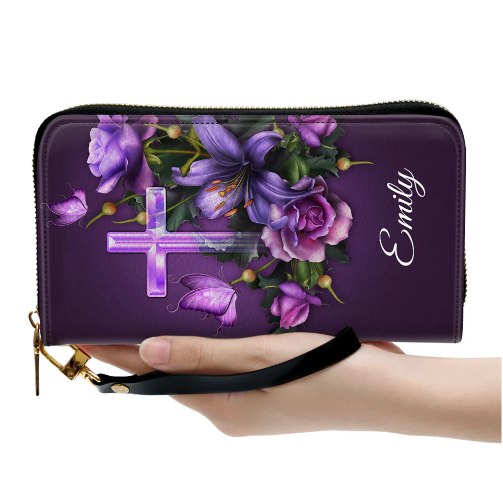 Mark 11:24-25 NIV - Personalized Leather Long Wallet - Gifts For Women TD118 - Image 3
