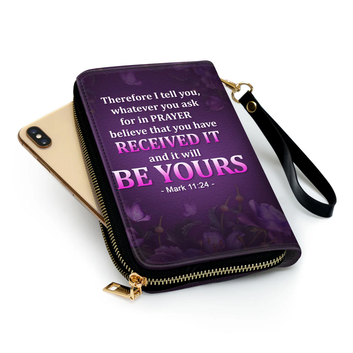 Mark 11:24-25 NIV - Personalized Leather Long Wallet - Gifts For Women TD118 - Image 4
