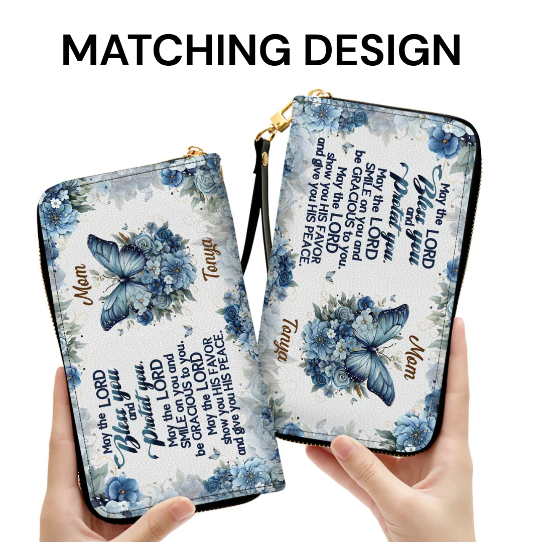 Matching Design Leather Long Wallet with Handbag