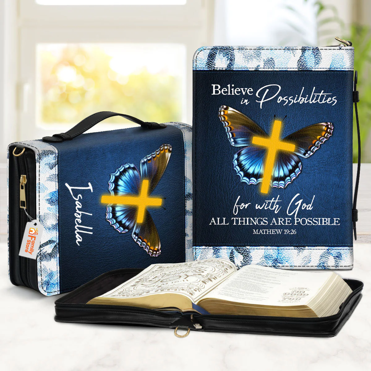 Matthew 1926 With God All Things Are Possible - Scripture Gifts For Women Of God - Personalized Bible Covers - AT4082417 - Image 2