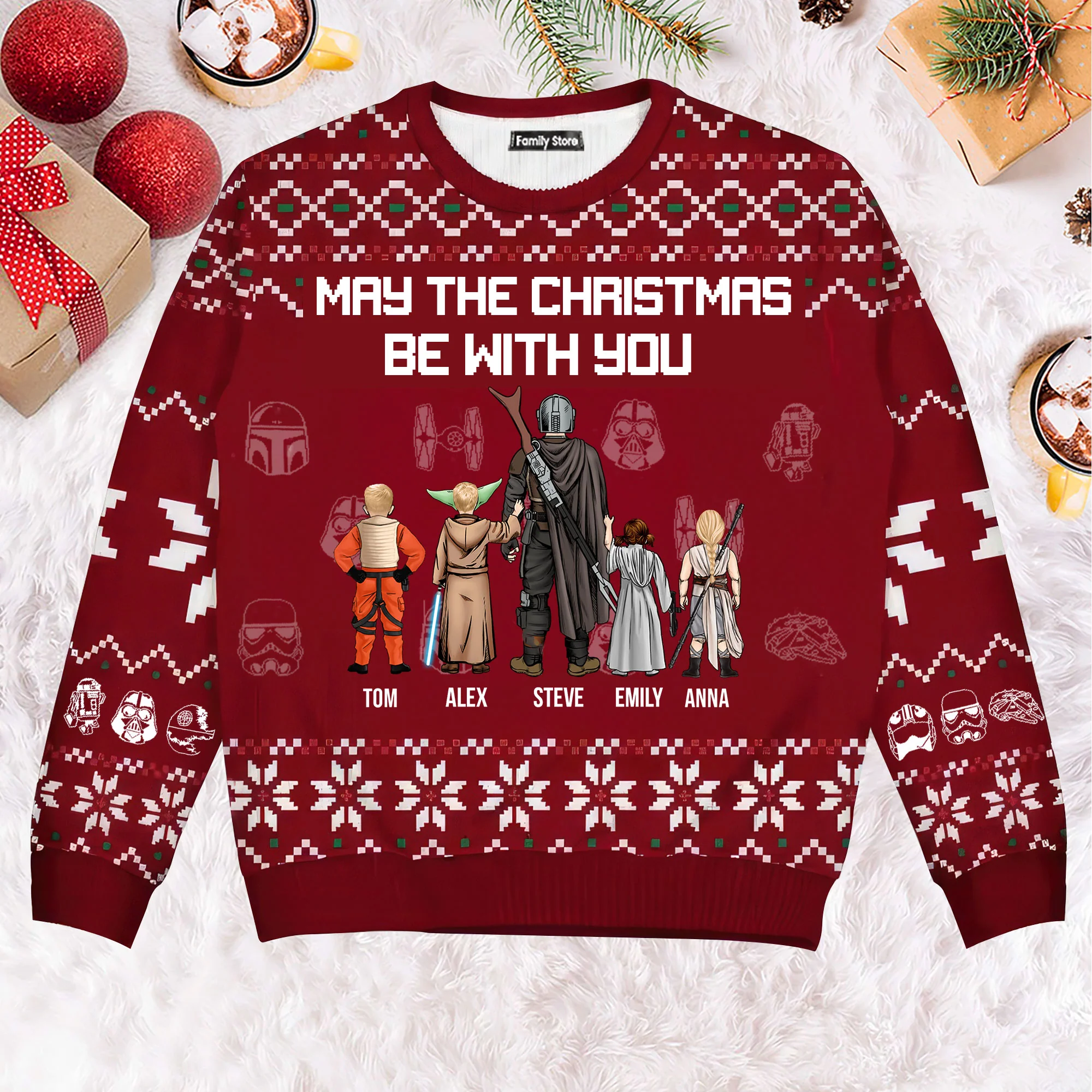 Stwa May The Christmas Be With You - Gift for Dad, Grandpa, Husband - Personalized Ugly Sweatshirt - CL08 NA94
