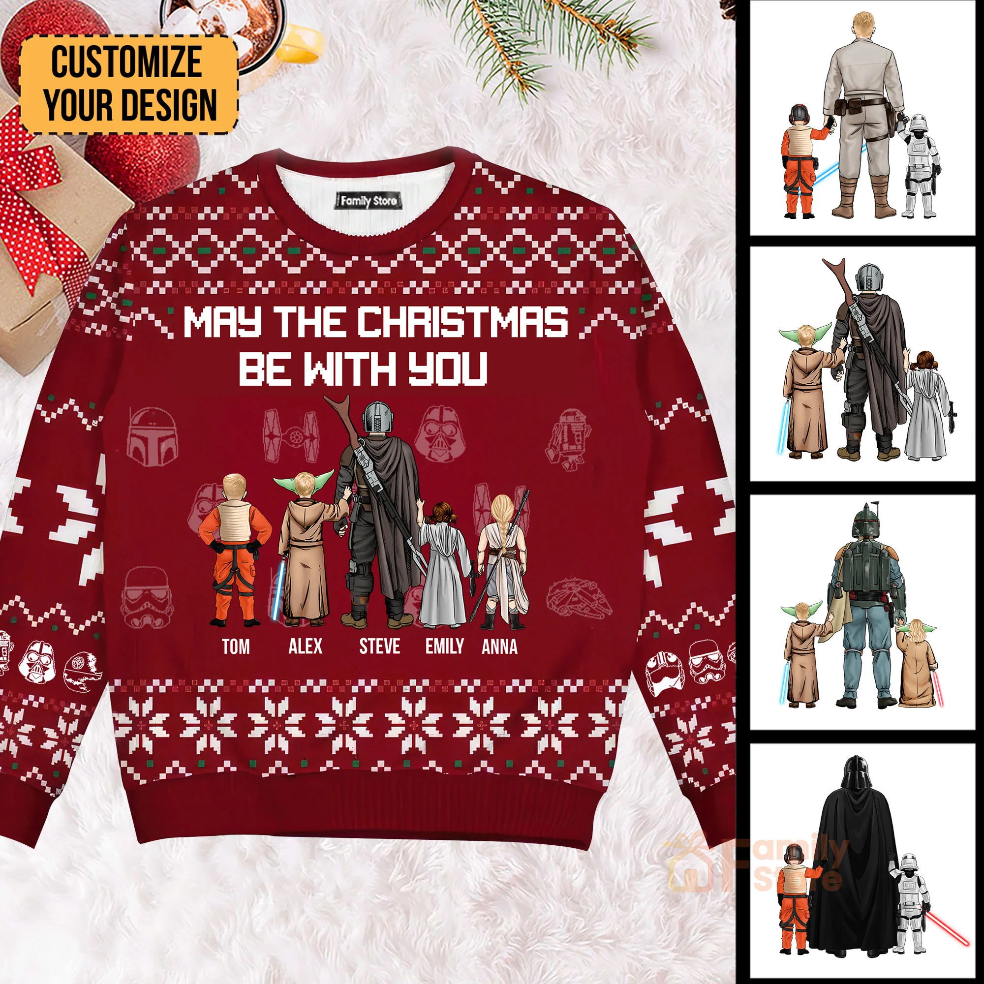 Stwa May The Christmas Be With You - Gift for Dad, Grandpa, Husband - Personalized Ugly Sweatshirt - CL08 NA94 - Image 2