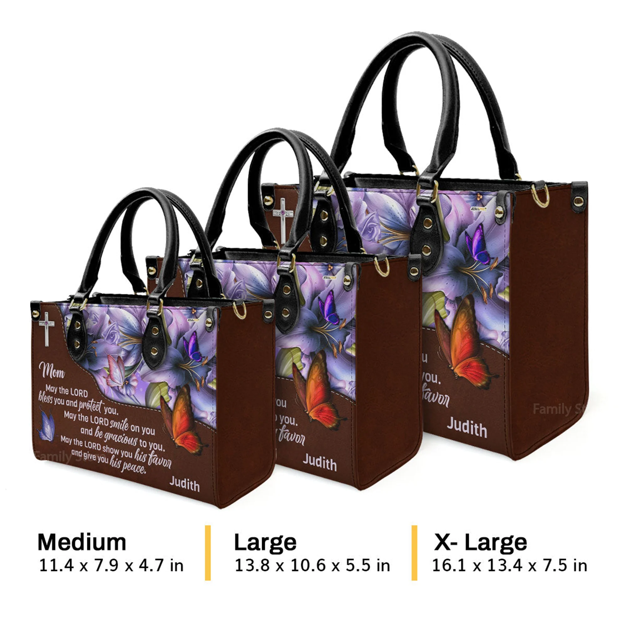 May The Lord Bless You And Protect You - Awesome Personalized Leather Handbag - AT4081339 - Image 4
