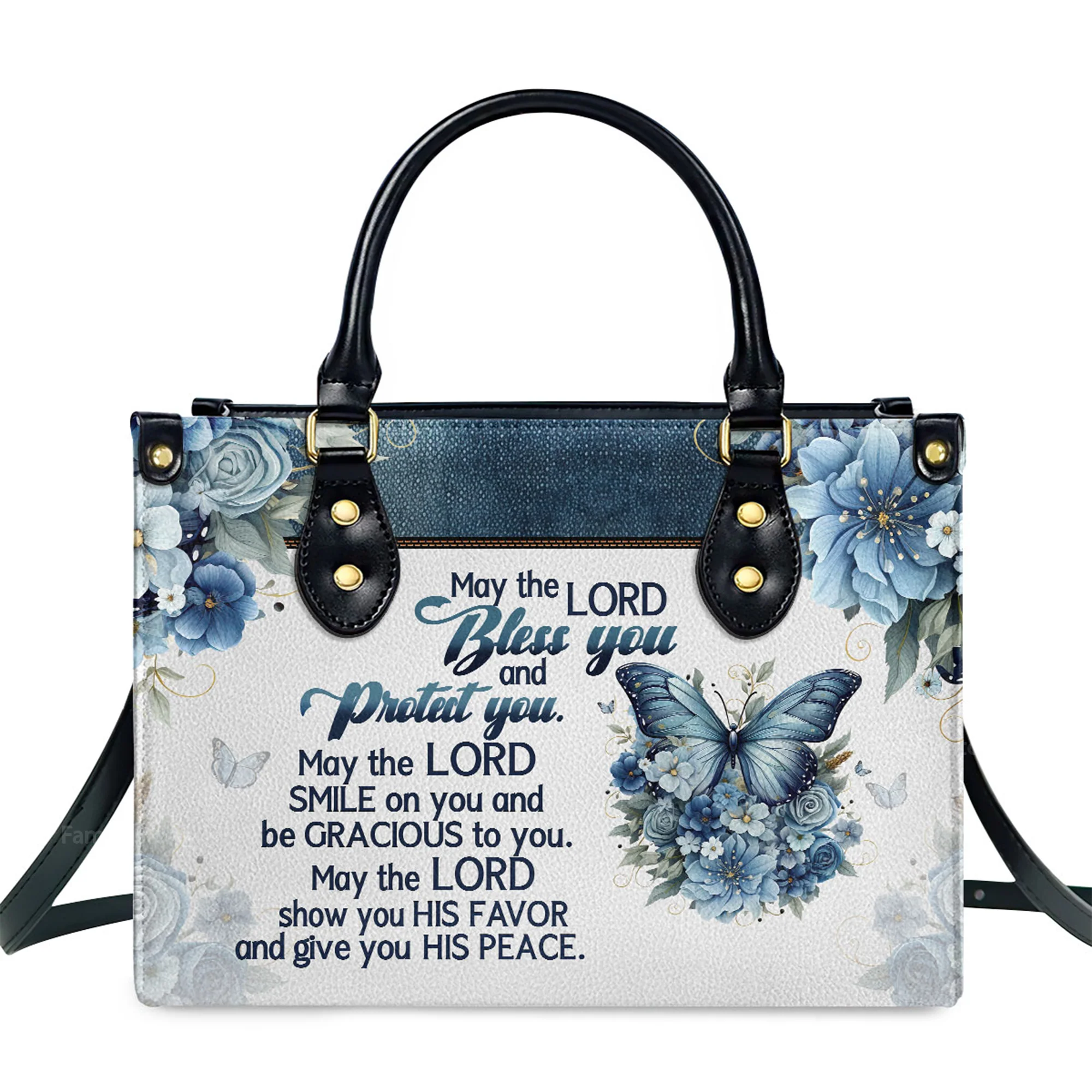 May The Lord Bless You - Scripture Gifts For Women Of God - Personalized Leather Handbag With Handle - AT4081228 - Image 2