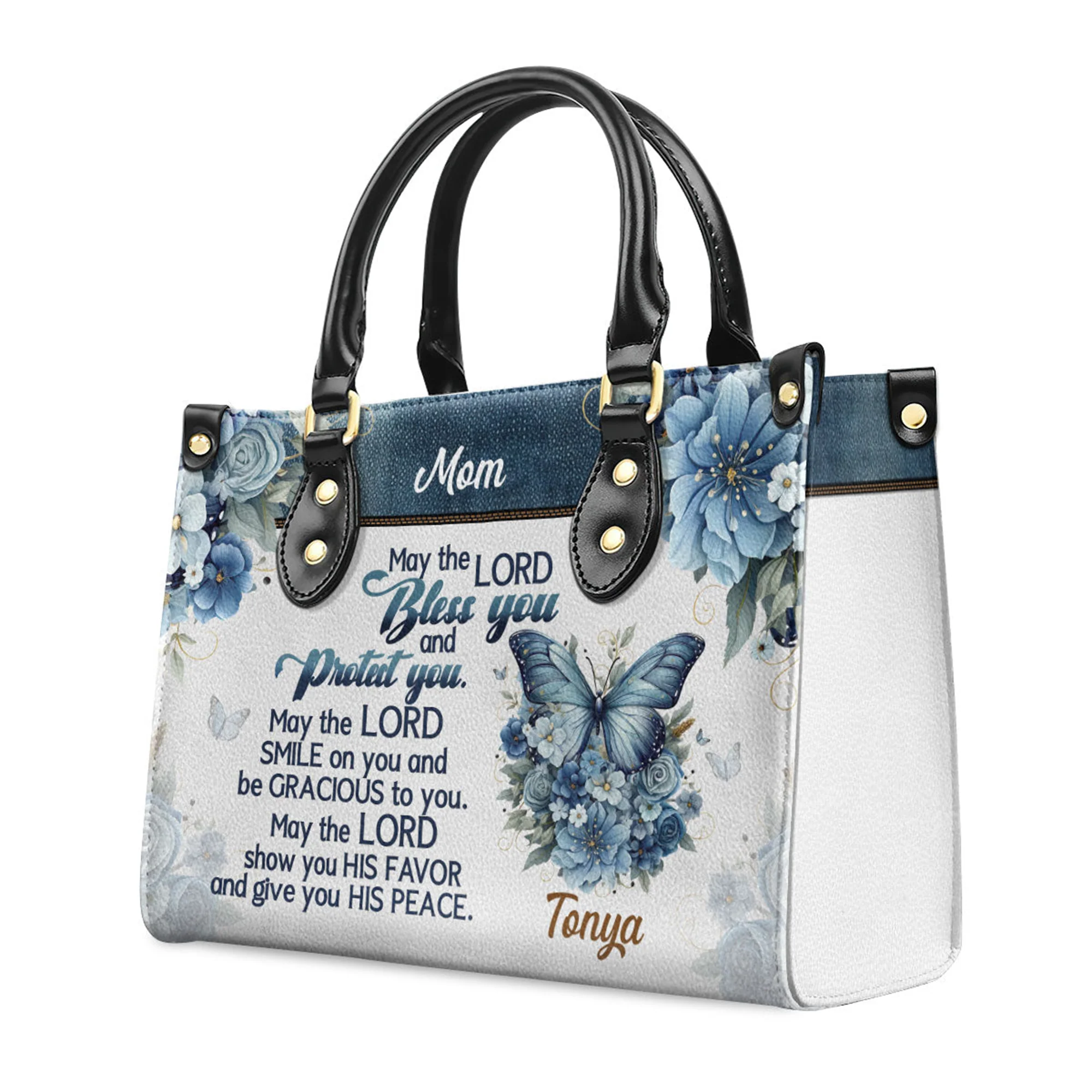 May The Lord Bless You - Scripture Gifts For Women Of God - Personalized Leather Handbag With Handle - AT4081228 - Image 3