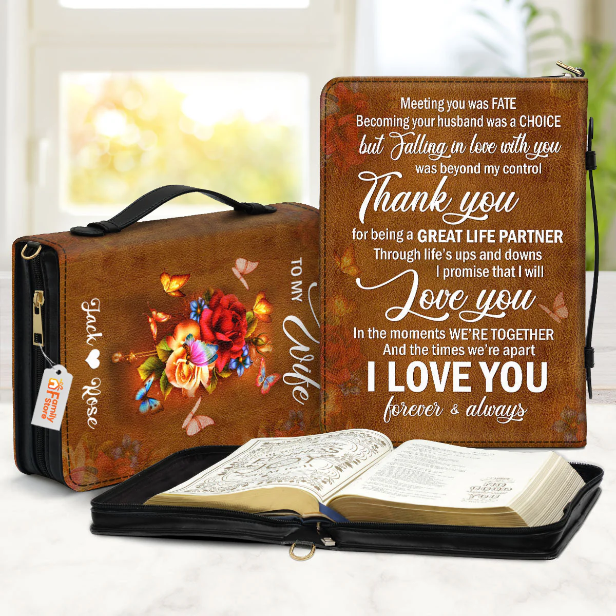Meeting You Was Fate Sweet Flower - Scripture Gifts For Women Of God - Personalized Bible Covers - AT4081340 - Image 2