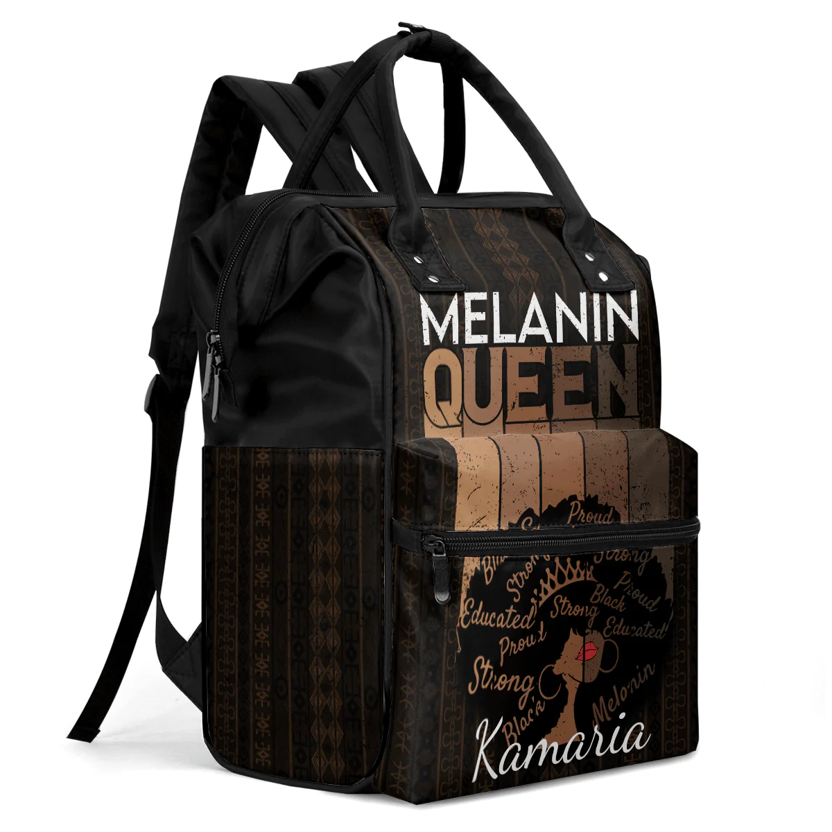 Melanin Queen - Personalized Duckbilled Backpack - Black Pride Gift For Women | HH01 - Image 4