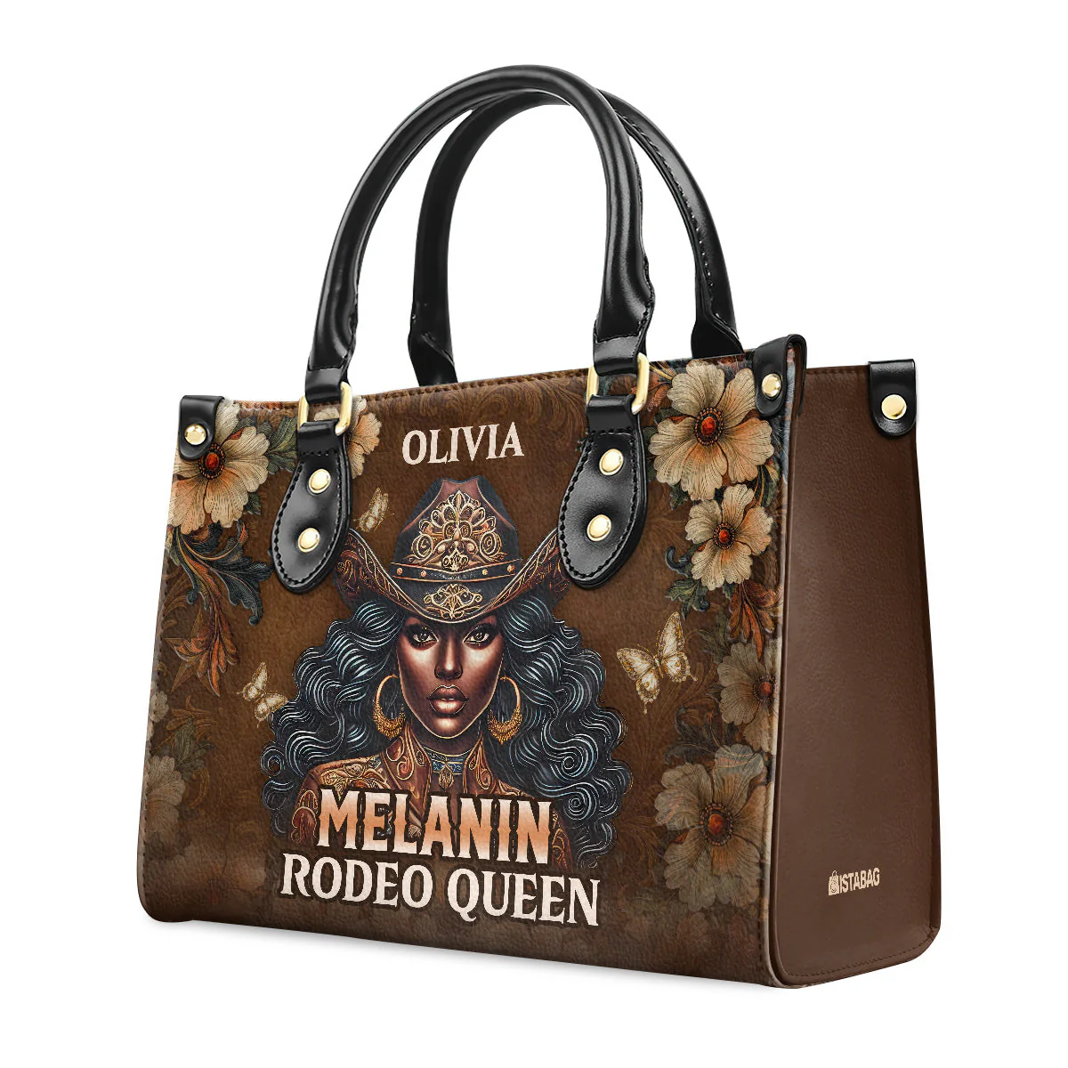 Melanin Rodeo Queen Black Cowgirl - Personalized Leather Handbag - Gift For Her HD95 - Image 5