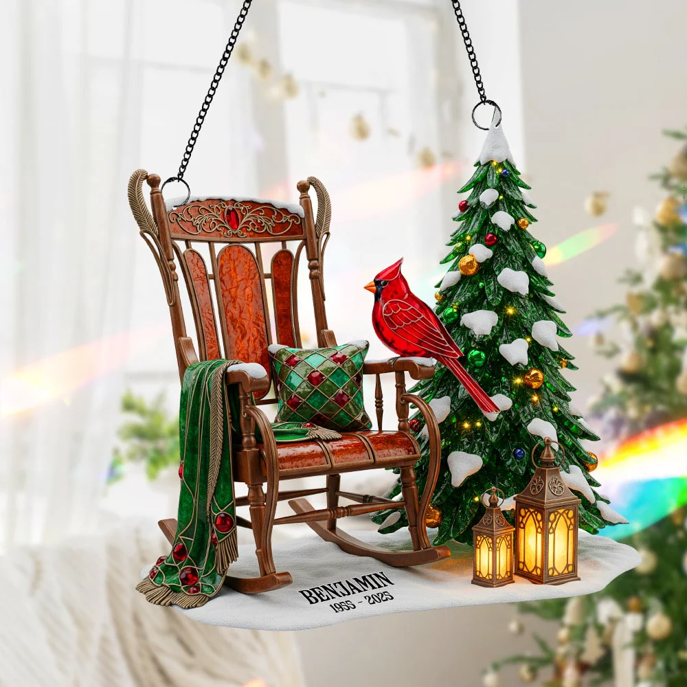 Memorial Cardinal - Personalized Window Hanging Suncatcher - Christmas Gift For Memorial Human HH01 - Image 4