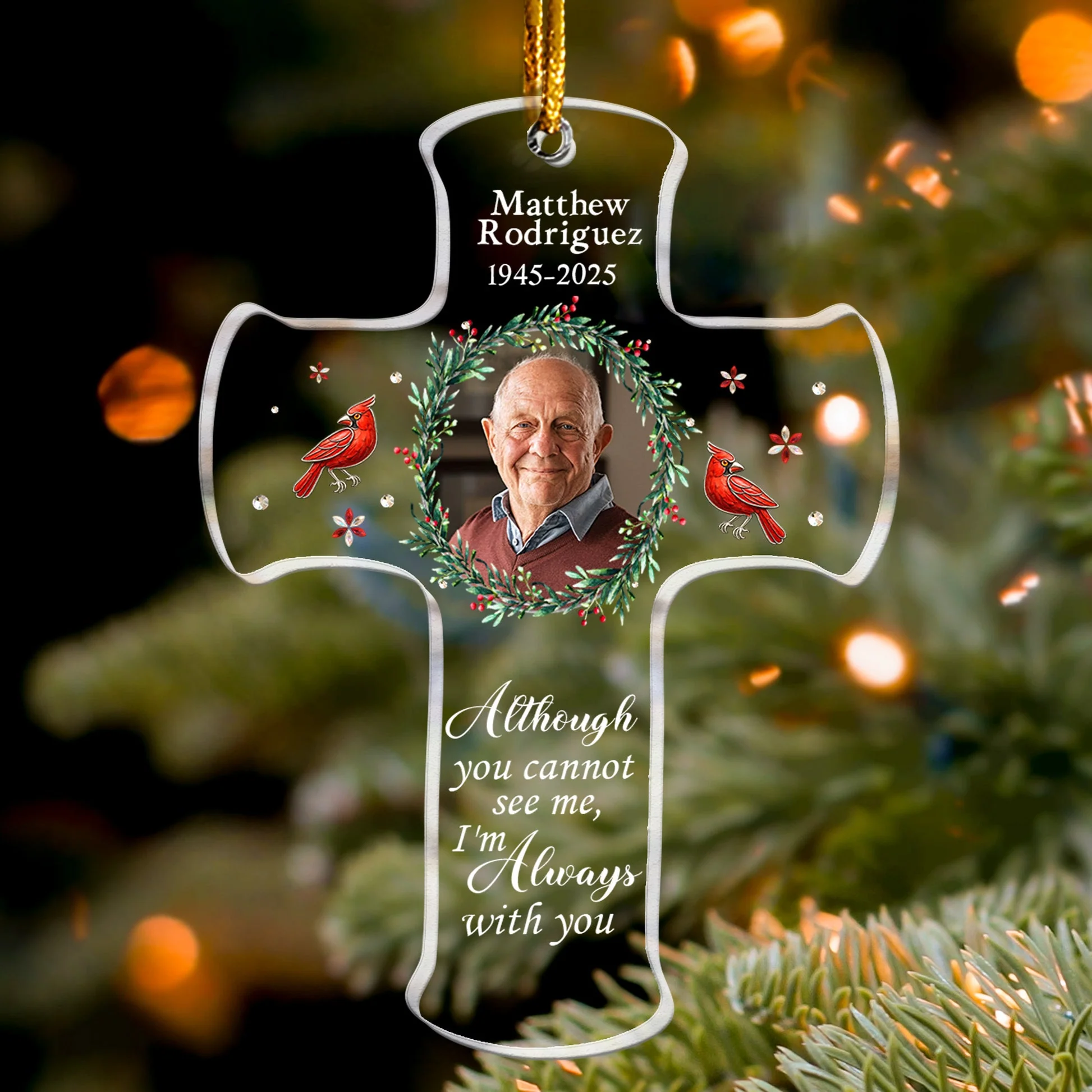 Memorial Christmas Ornament I'm Always With You - Personalized Acrylic Photo Ornament TD118