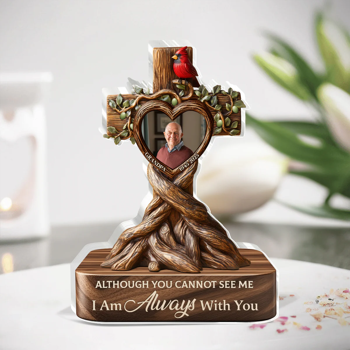 Memorial Roots of Love - Personalized Custom Shaped Squared Acrylic Plaque HL128