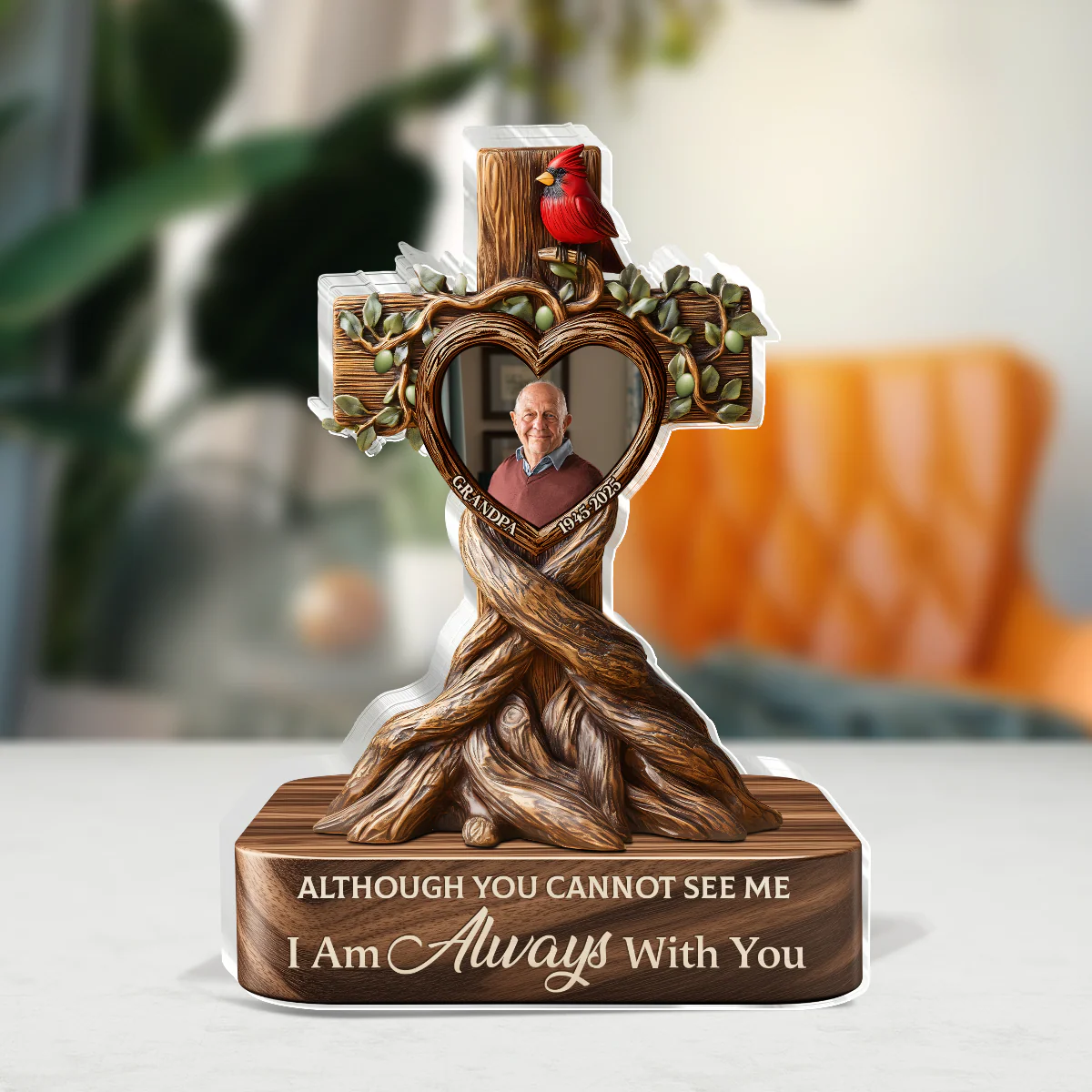 Memorial Roots of Love - Personalized Custom Shaped Squared Acrylic Plaque HL128 - Image 3