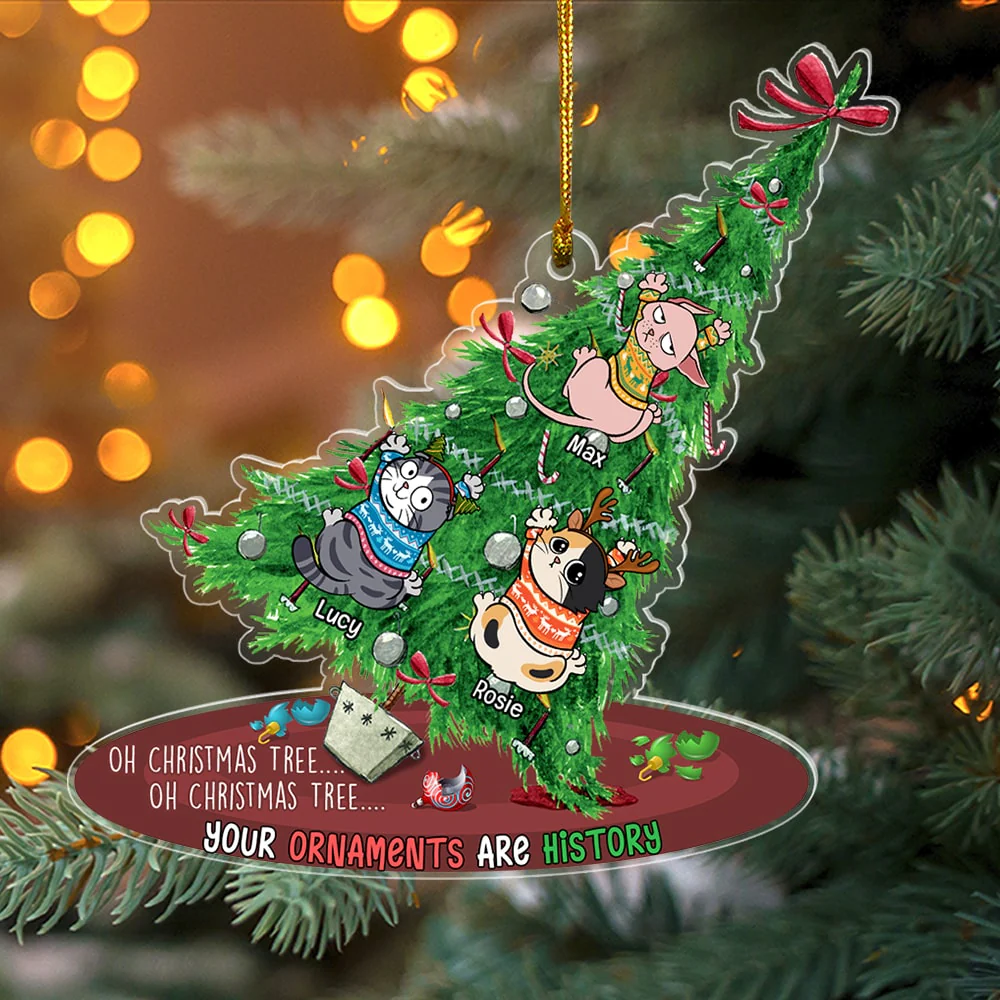 Meow It's Not My Fault  - Personalized Acrylic Ornament - Gift For Cat Lover, Cat Mom, Cat Dad - CLP12 NA94 - Image 2