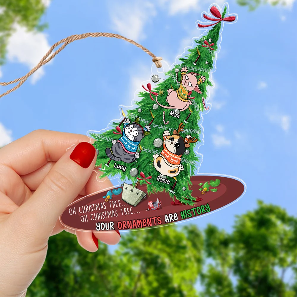 Meow It's Not My Fault  - Personalized Acrylic Ornament - Gift For Cat Lover, Cat Mom, Cat Dad - CLP12 NA94 - Image 3