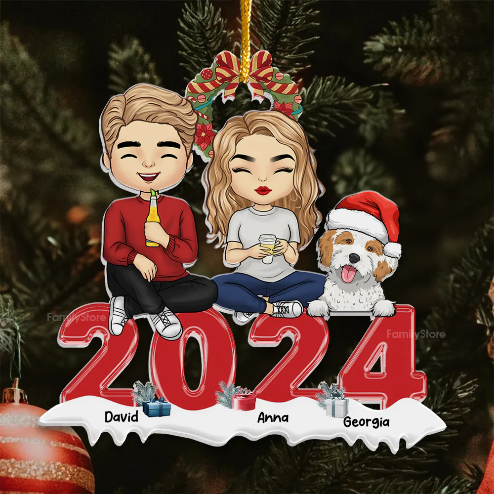 Merry Christmas God Bless Us - Christmas Gift For Family Members - Personalized Acrylic Ornament - CL39 NA94 - Image 3