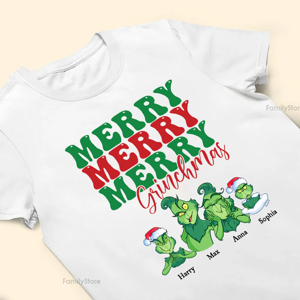 Grinch Merry Greenmas To Everyone - Gift For Family - Personalized Shirt - CL27 NA94 - Image 3