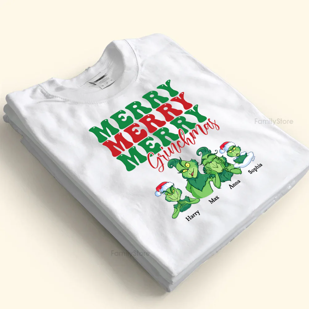 Grinch Merry Greenmas To Everyone - Gift For Family - Personalized Shirt - CL27 NA94 - Image 4