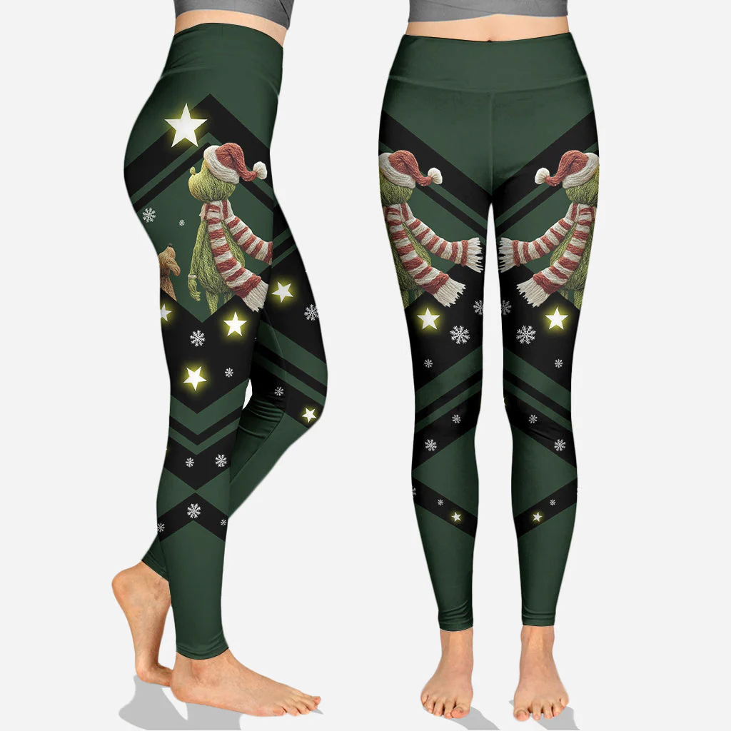 Merry Grinchmas - Personalized Hoodie and Leggings - Christmas Gift For Her HH01 - Image 3