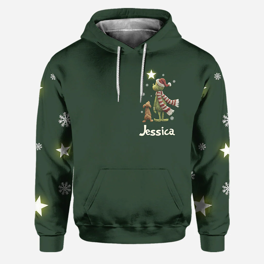 Merry Grinchmas - Personalized Hoodie and Leggings - Christmas Gift For Her HH01 - Image 5