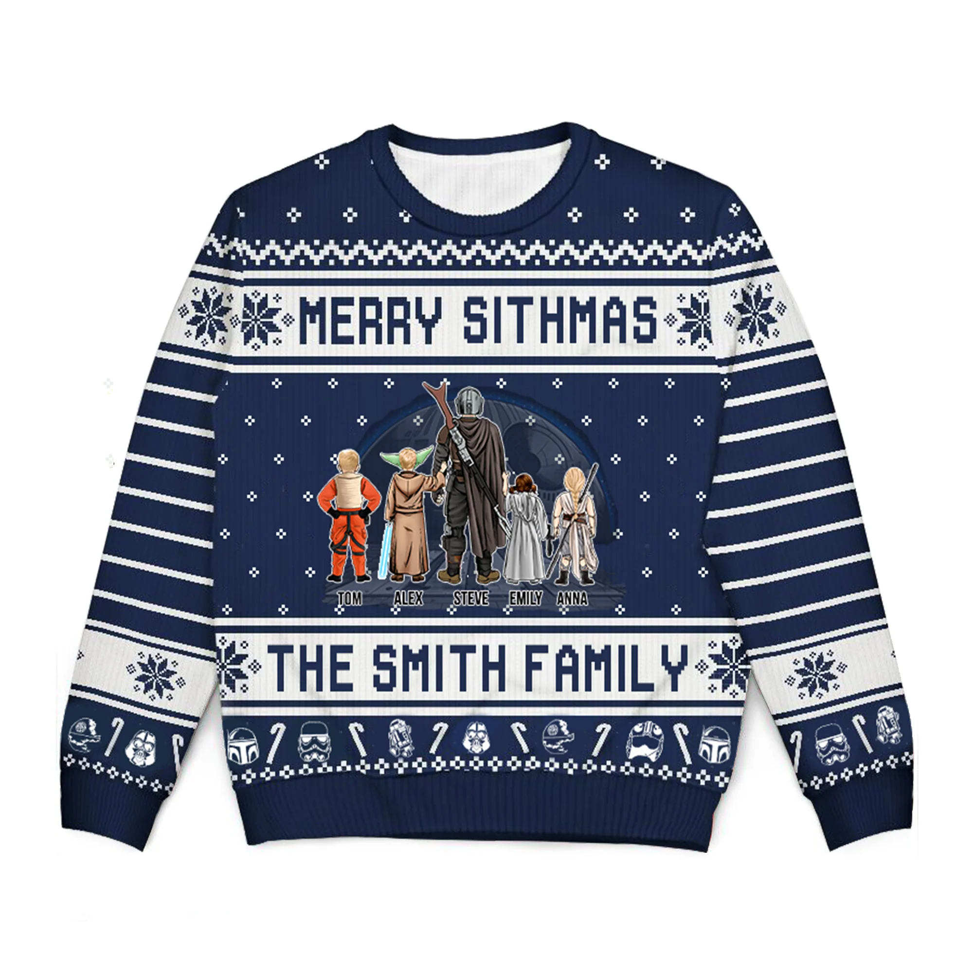 Stwa Merry Sithmas Merry Christmas - Gift for Dad, Grandpa, Husband - Personalized Ugly Sweatshirt - CL08 NA94 - Image 4