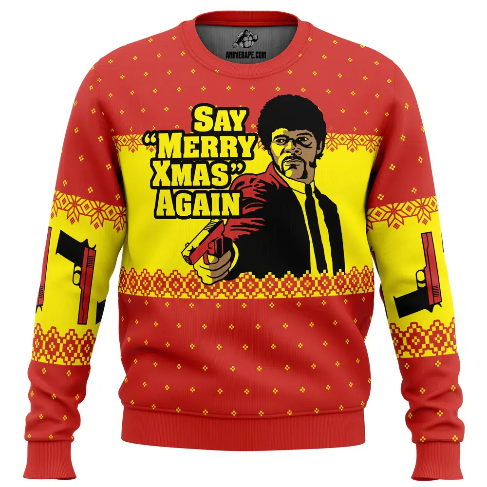 Merry Xmas Again Pulp Fiction - Ugly Christmas Sweater - Christmas Gifts NL122