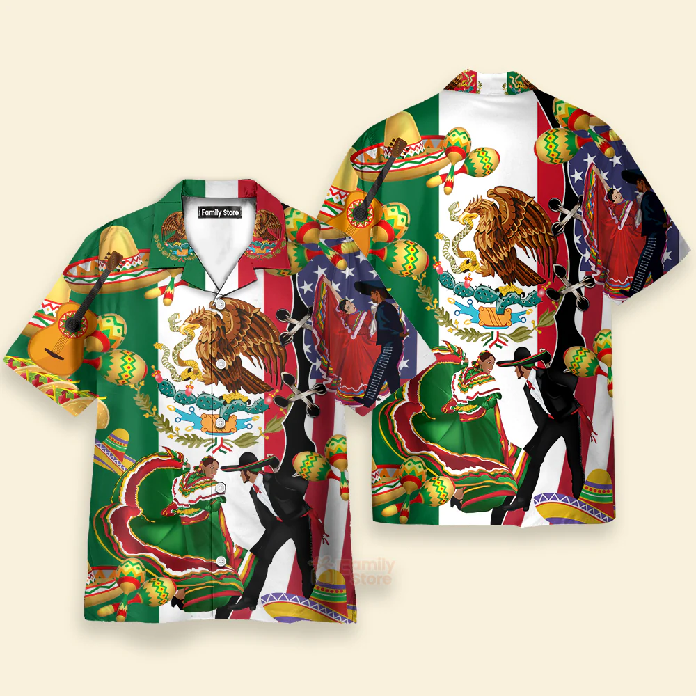 Mexican By Blood American By Birth Patriot By Choice Hawaiian Shirt - Image 3