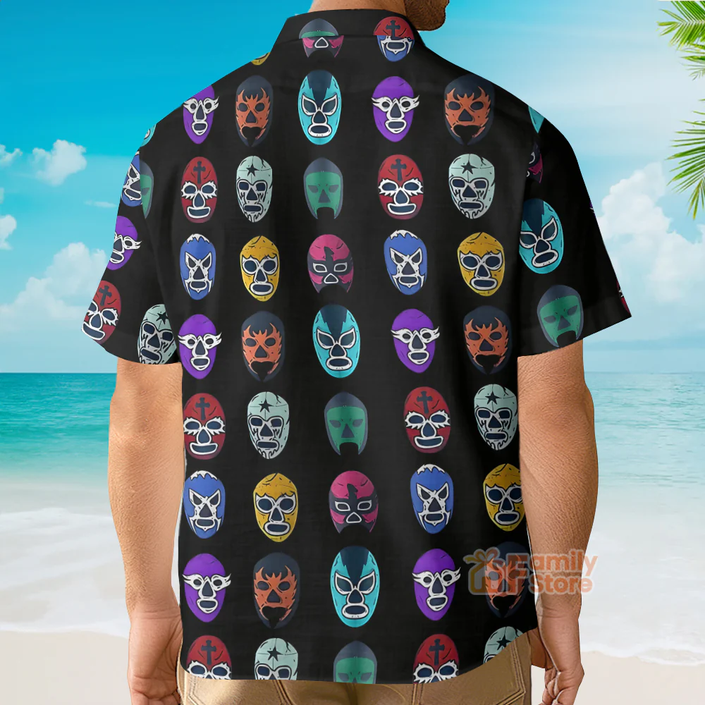 Mexican Culture Traditional Masks - Hawaiian Shirt - Image 3