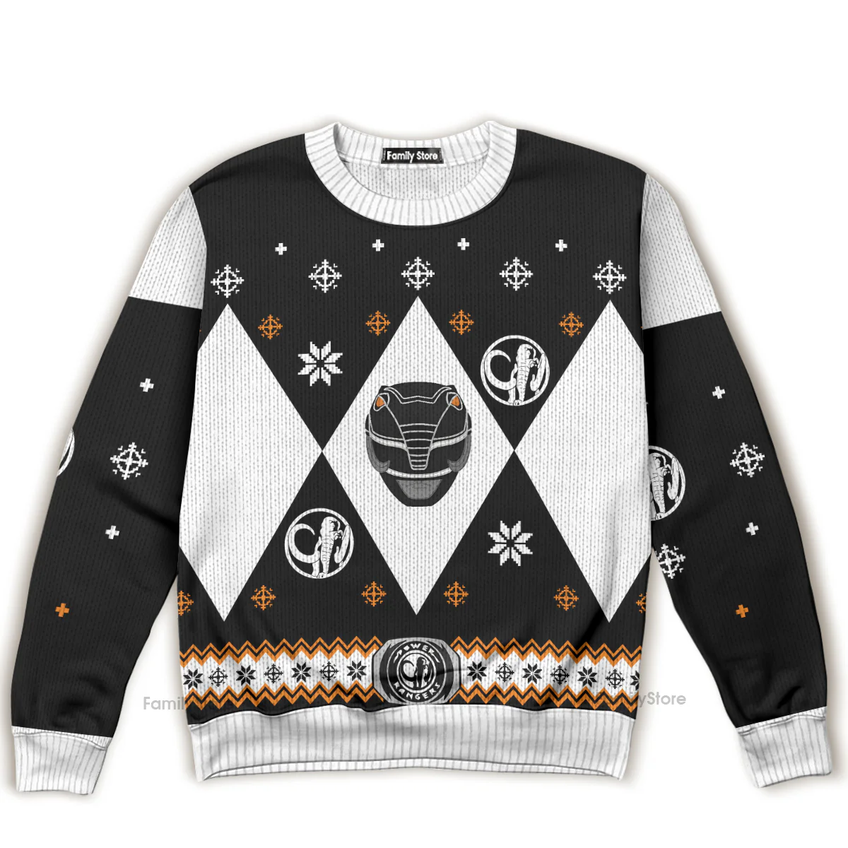 Mighty Morphin Power Rangers Black - Costume Cosplay Ugly Christmas Sweater - Image 4