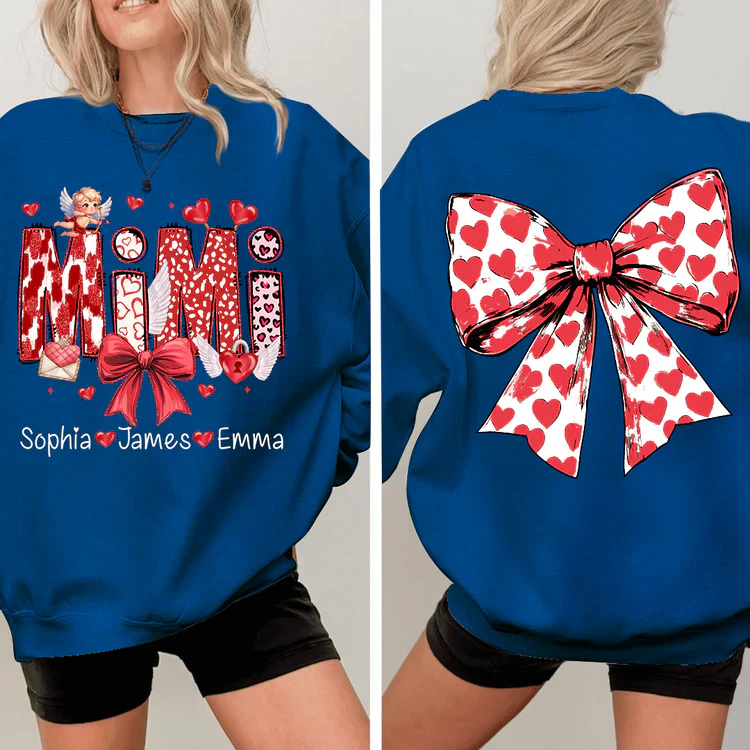 Mimi And Kids - Personalized Sweatshirt With Design On Sleeve - Meaningful Valentine Gifts For Grandma, Mom, Girlfriend, Wife - NH96 - Image 6