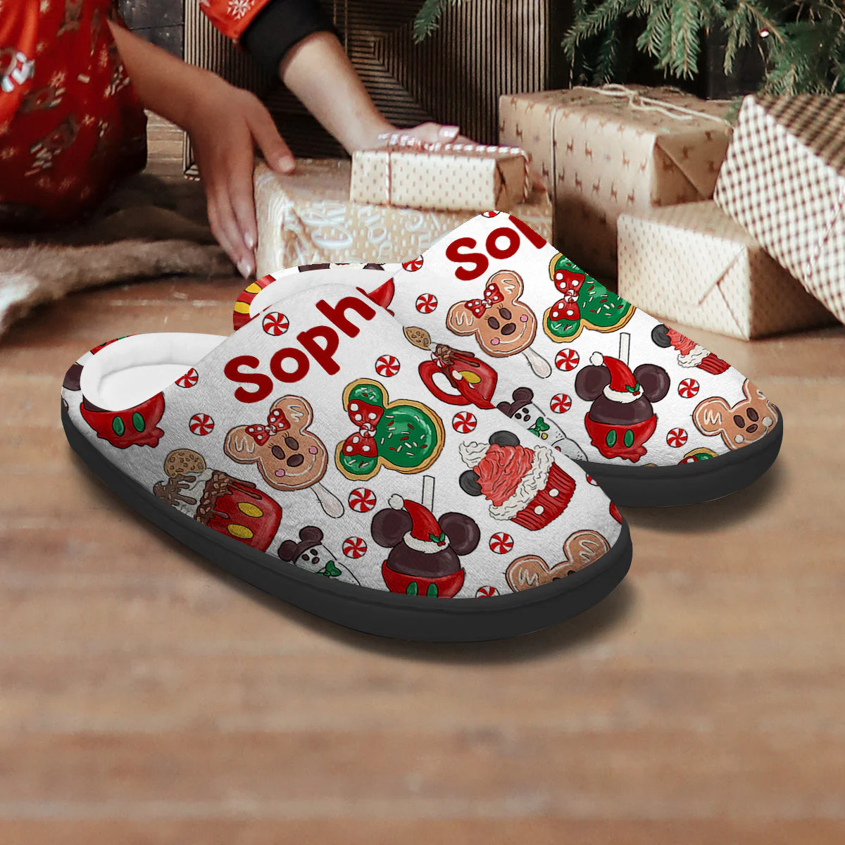 MkMo Christmas Magic Mouse - Personalized Slippers - Christmas Gift NA94 - Image 4