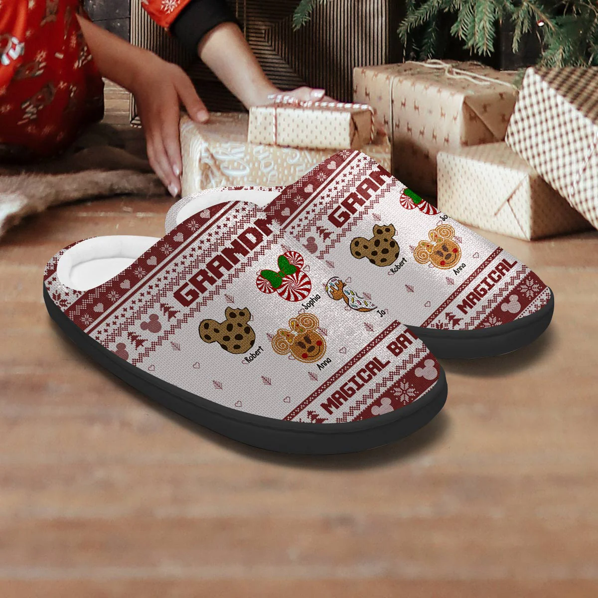 MkMo Grandma’s Magical Batch  - Personalized Slippers - Christmas Gift  For Grandma, Nana NA94 - Image 4