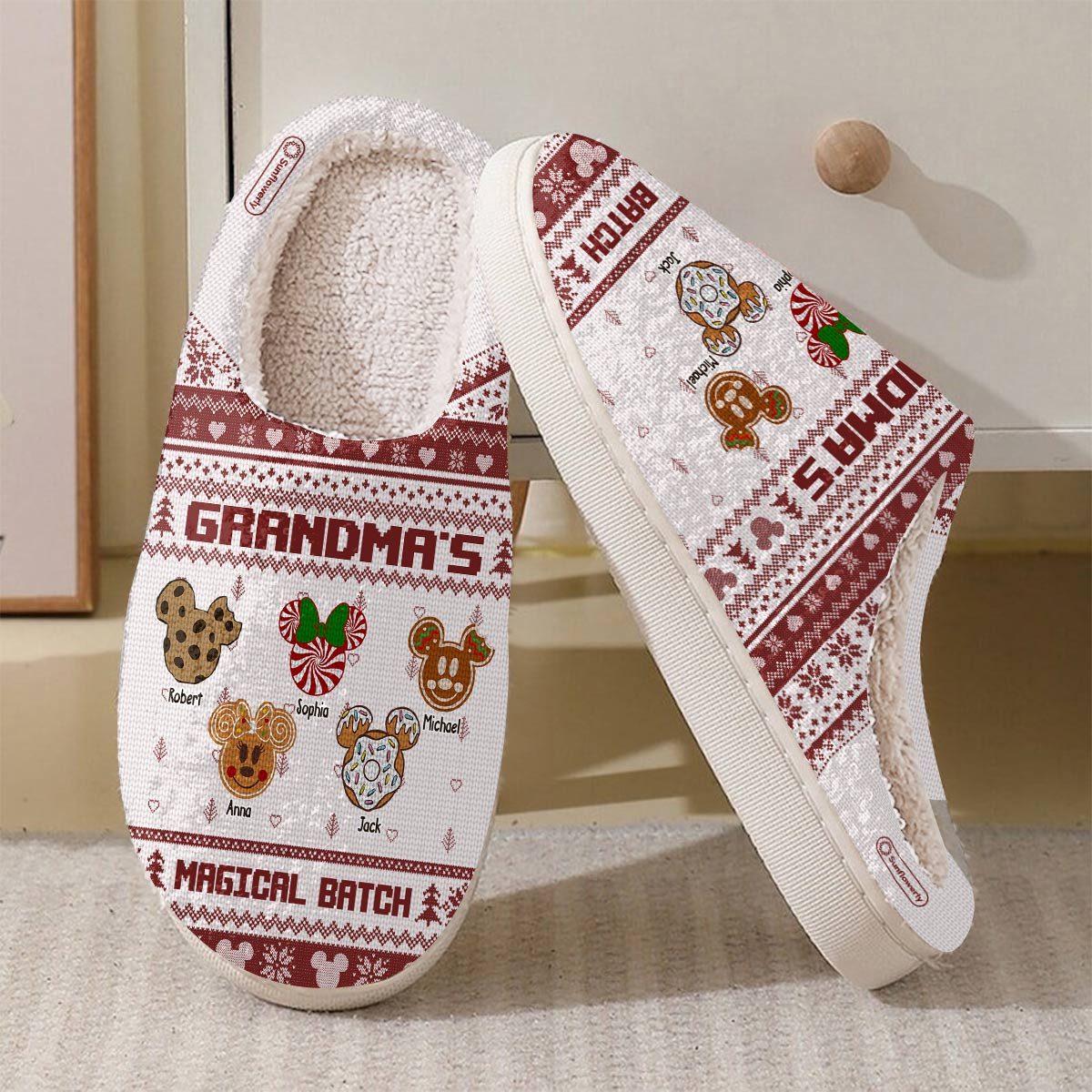 MkMo Grandma’s Magical Batch  - Personalized Slippers - Christmas Gift  For Grandma, Nana NA94 - Image 5