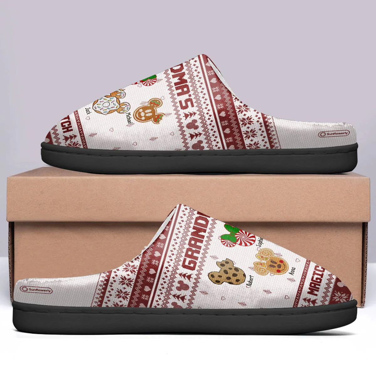 MkMo Grandma’s Magical Batch  - Personalized Slippers - Christmas Gift  For Grandma, Nana NA94 - Image 6