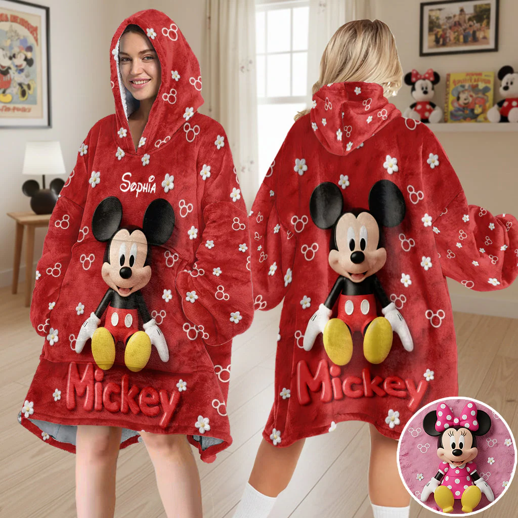MkMo Just Love Magic Mouse - Personalized Hoodie Blanket - Christmas Gift For Fan Movies HH01